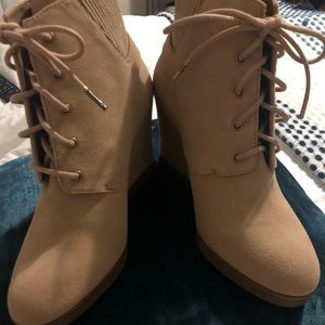 NEW Michael Kors suede wedge booties